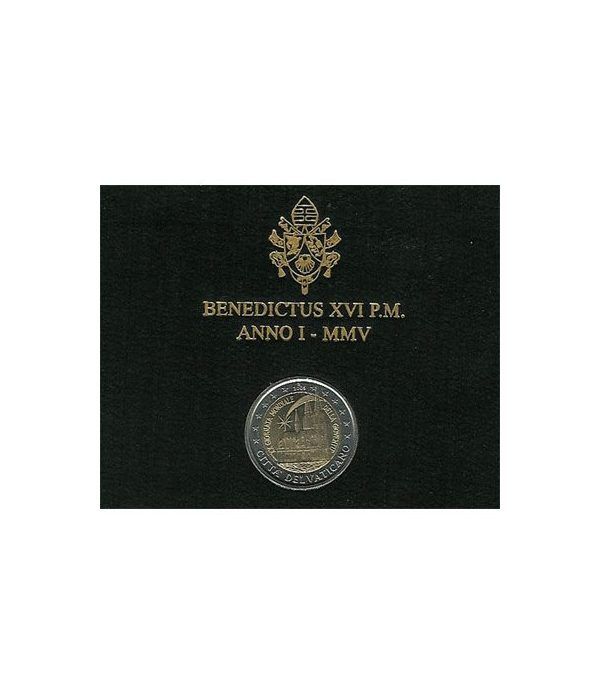 moneda conmemorativa 2 euros Vaticano 2005. Estuche Oficial.  - 2