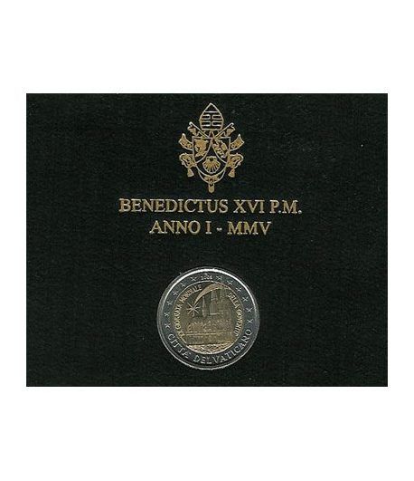 moneda conmemorativa 2 euros Vaticano 2005. Estuche Oficial.