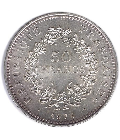 Moneda de plata Francia 50 francs 1976.  - 2