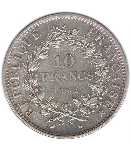 Moneda de plata Francia 10 francs 1965.  - 1