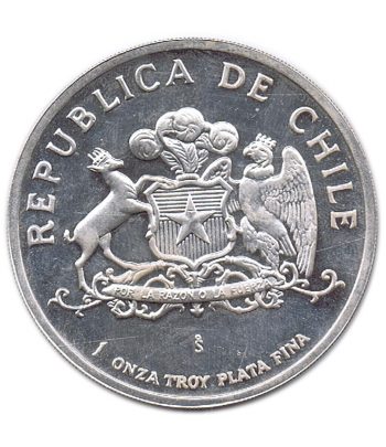Onza de plata Chile 1983 10º Aniversario Liberación Nacional.  - 2
