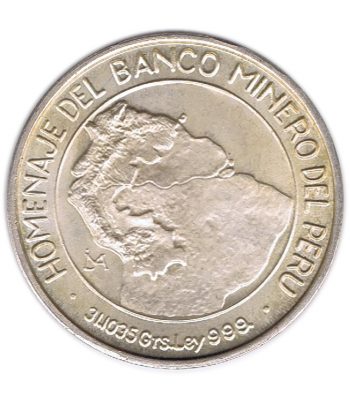 Medalla de plata Peru 1984 Simón Bolivar. Banco Minero.  - 2