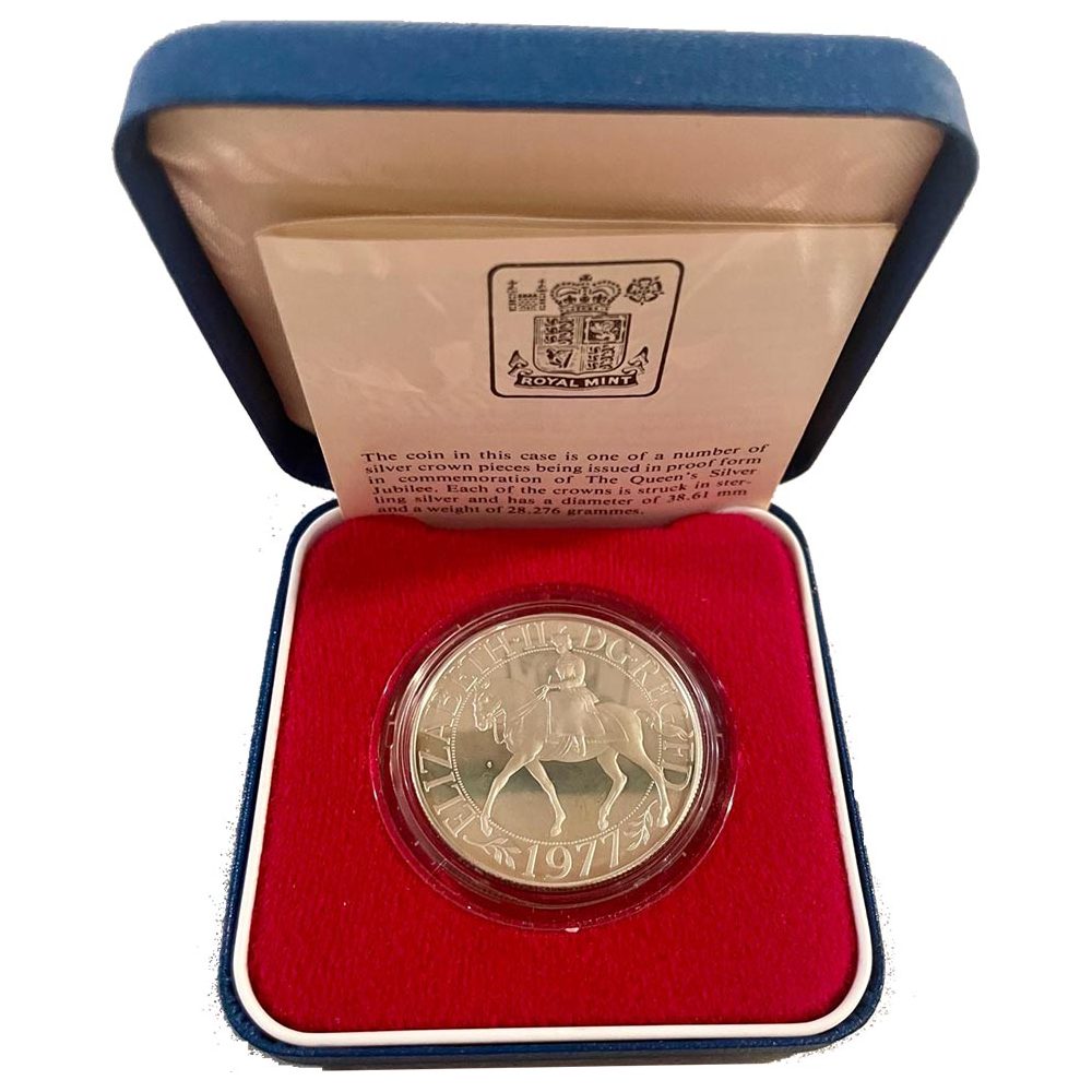 Moneda de plata Inglaterra 1977 Jubileo Isabel II.  - 1
