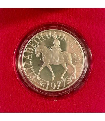 Moneda de plata Inglaterra 1977 Jubileo Isabel II.  - 2