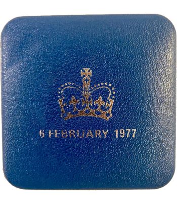 Moneda de plata Inglaterra 1977 Jubileo Isabel II.  - 4