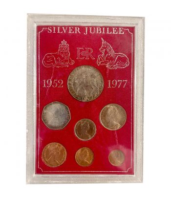 Monedas Reino Unido 1977 Jubileo Isabel II. Estuche de Cuproniquel  - 1