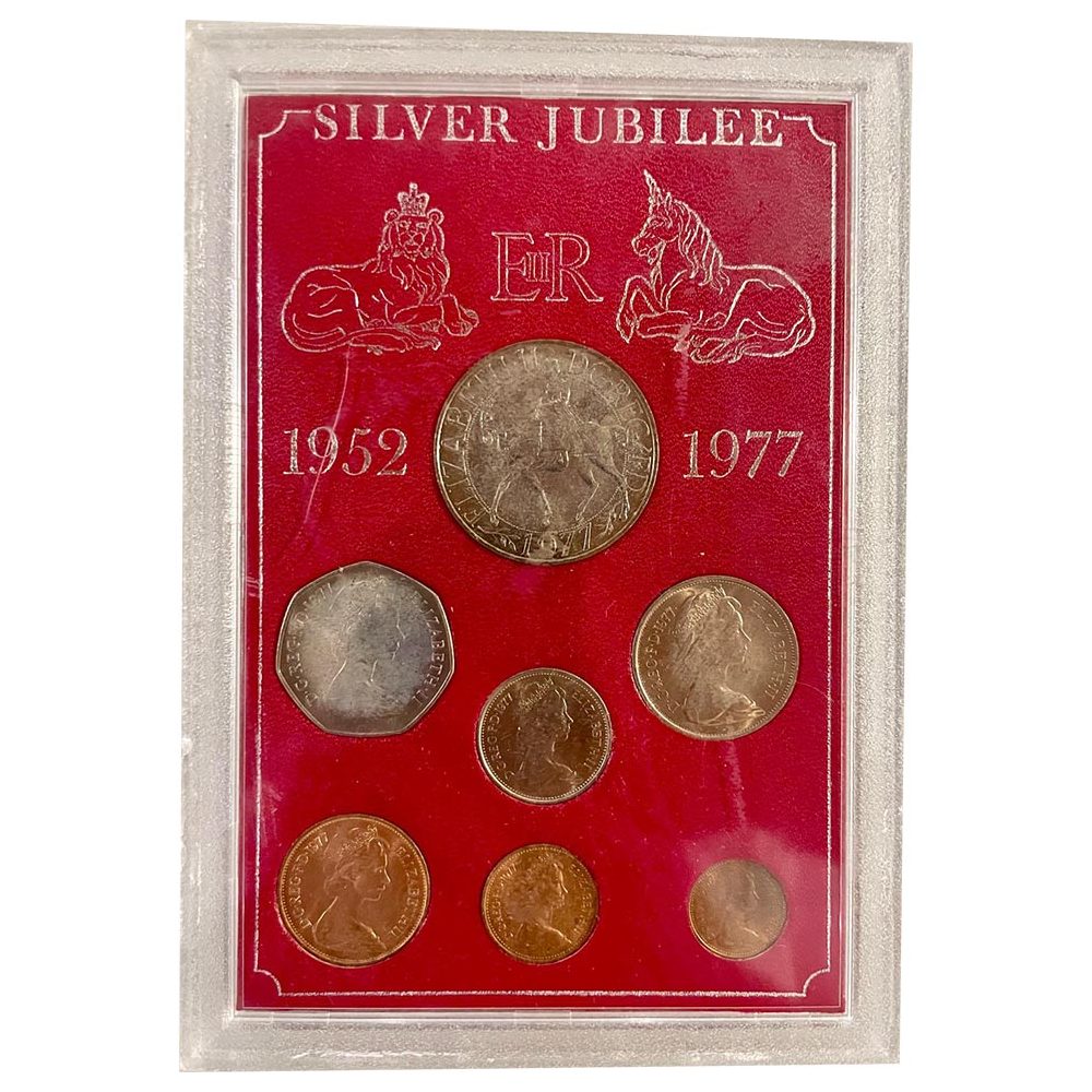 Monedas Reino Unido 1977 Jubileo Isabel II. Estuche de Cuproniquel  - 1