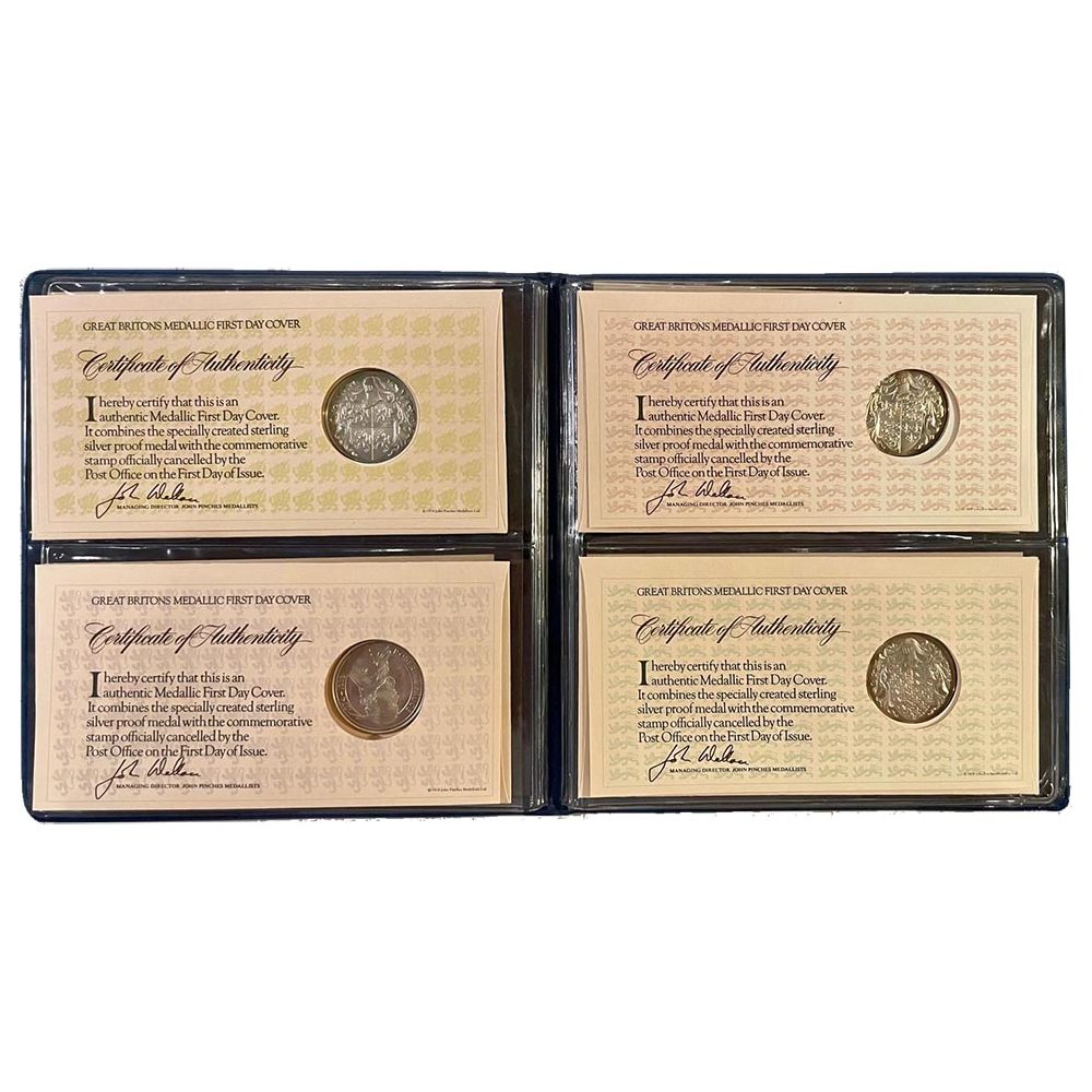 Sobres Medallísticos Grandes Británicos. 4 onzas de plata 1974  - 2