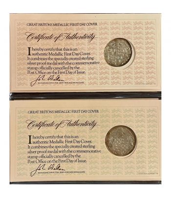 Sobres Medallísticos Grandes Británicos. 4 onzas de plata 1974  - 6