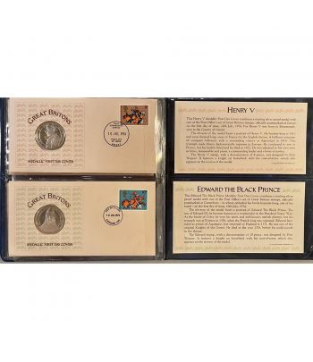 Sobres Medallísticos Grandes Británicos. 4 onzas de plata 1974  - 8