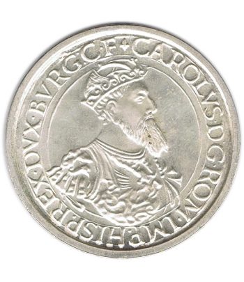 Moneda 5 Ecu Belgica 1987 Carlos V. Plata  - 1