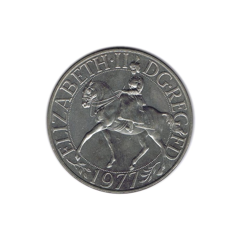 Moneda de Inglaterra 1977 Jubileo Isabel II. Niquel  - 1