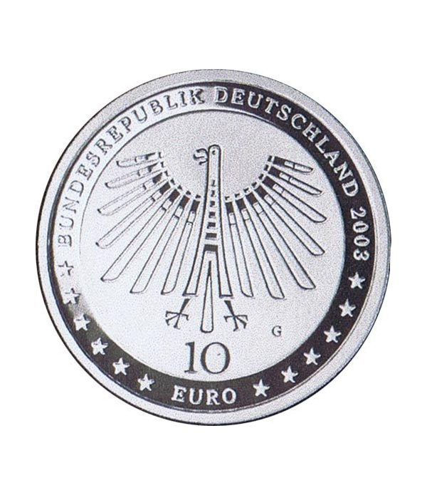 moneda Alemania 10 Euros 2003 G. Gottfried von Semper.  - 2