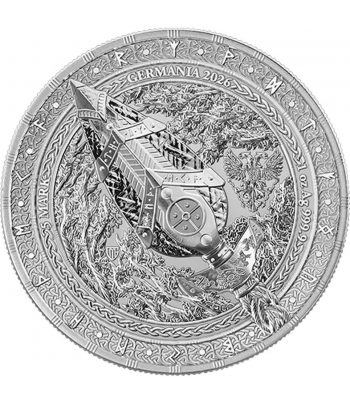 Moneda de plata Alemania 5 Mark 2026 Artefactos. Gungnir..  - 2