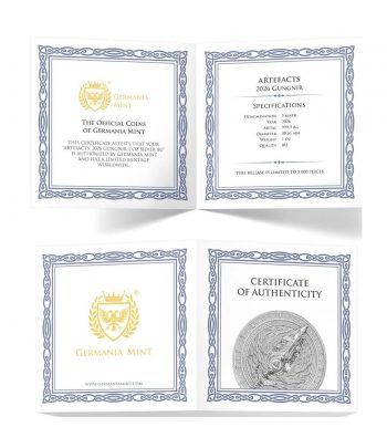Moneda de plata Alemania 5 Mark 2026 Artefactos. Gungnir..  - 3