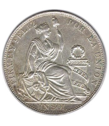 Moneda de 1 Sol Perú 1915. Plata.  - 1