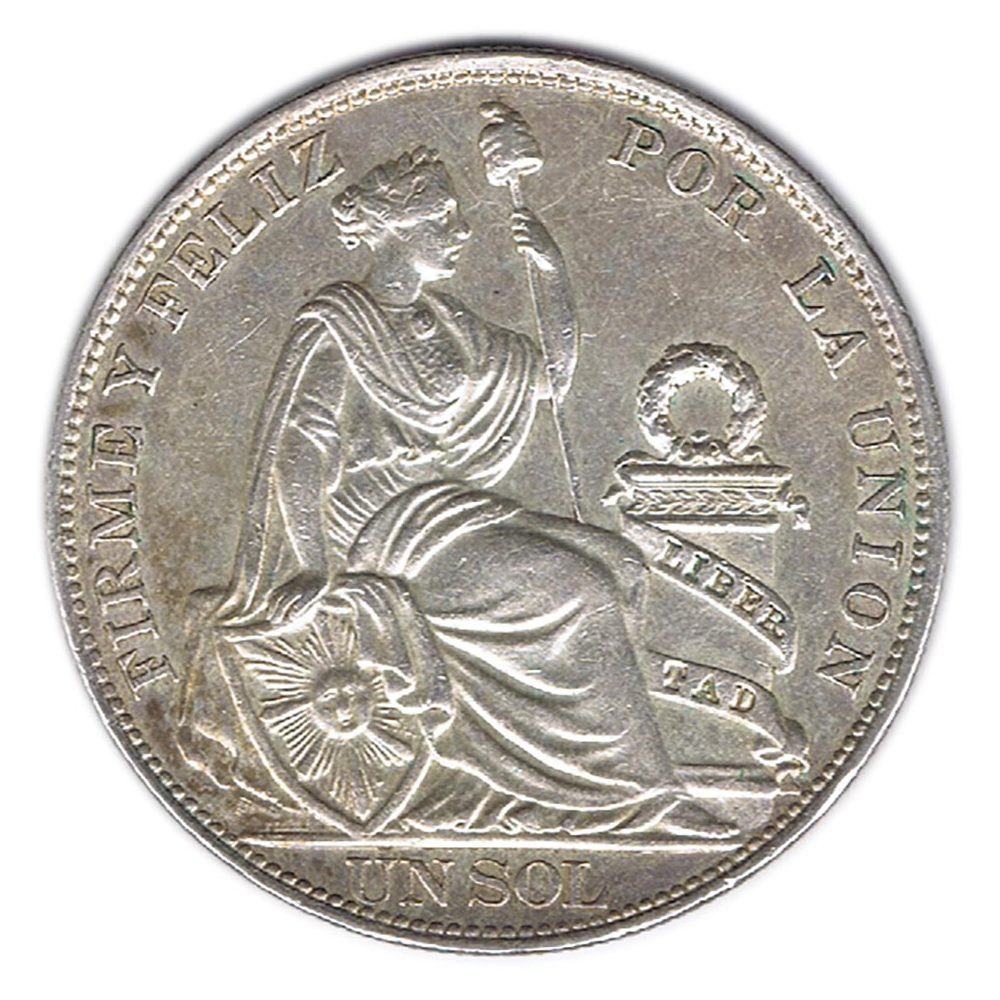 Moneda de 1 Sol Perú 1915. Plata.  - 1