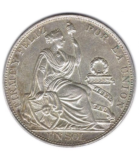 Moneda de 1 Sol Perú 1915. Plata.  - 1