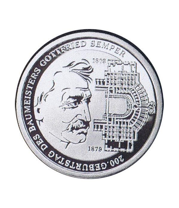 moneda Alemania 10 Euros 2003 G. Gottfried von Semper.  - 4