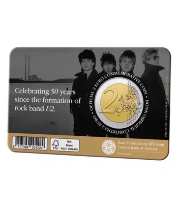 moneda 2 euros Irlanda 2026 50 Años banda Rock U2. Música  - 3