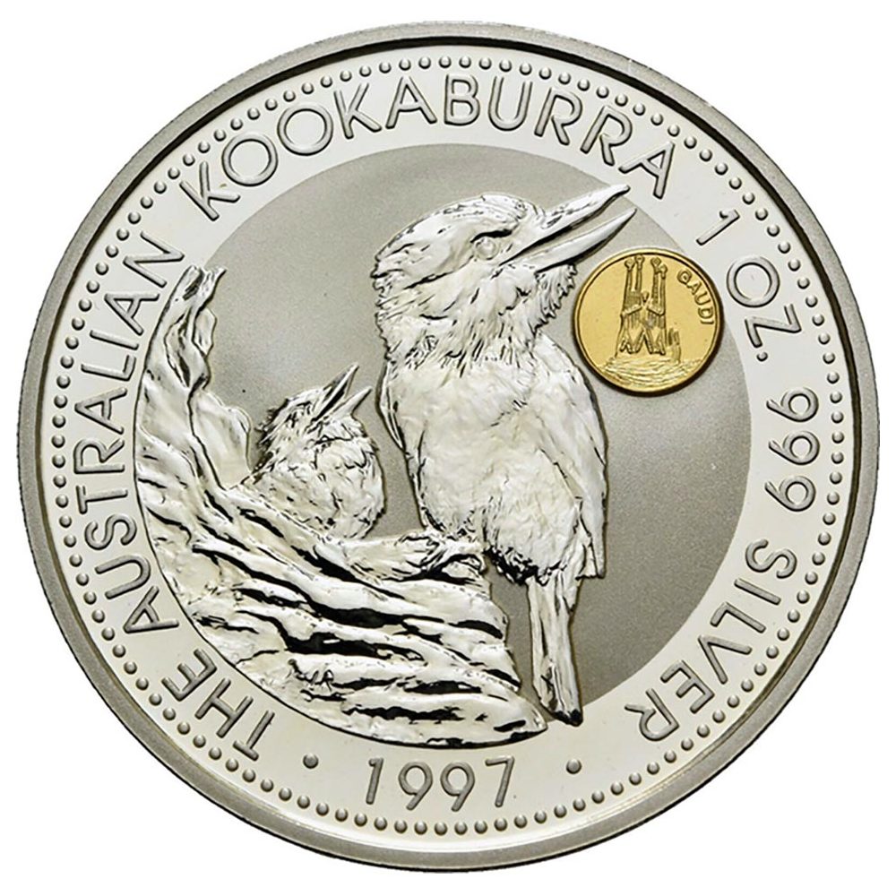 Moneda de plata 1$ Australia Kookaburra 1997. Sagrada Familia.  - 1