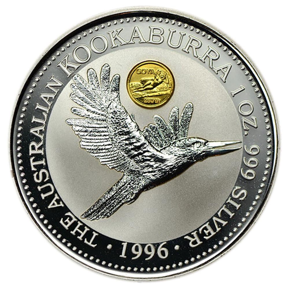 Moneda de plata 1$ Australia Kookaburra 1996. La Maja de Goya.  - 1