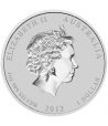 Moneda de plata 1$ Australia Lunar Dragón 2012. Color Gris.  - 2
