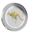 Moneda de plata 1$ Australia Canguro 2016. Con oro.  - 1