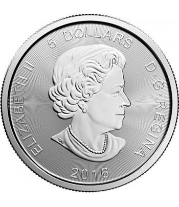 Moneda de plata 5$ Canadá 2016 Puma. Con oro.  - 2