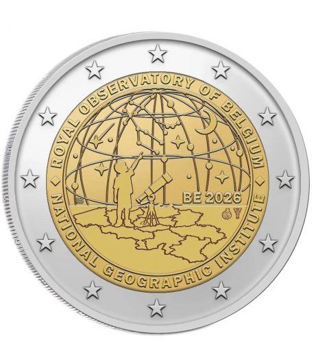moneda 2 euros Bélgica 2026 Instituto Geográfico  - 1