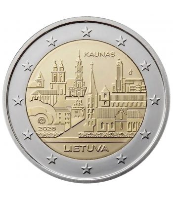 moneda 2 euros Lituania 2026 Ciudad de Kaunas.  - 1