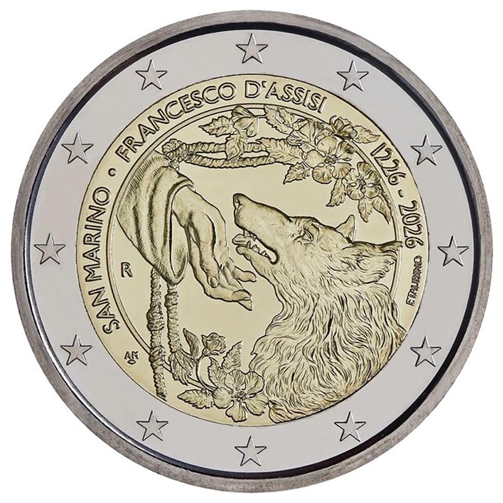 moneda 2 euros San Marino 2026 San Francisco de Asis  - 1