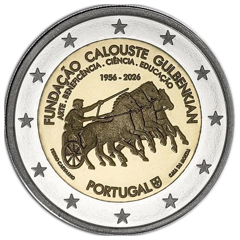 moneda 2 euros Portugal 2026 Fundación Gulbenkian  - 1