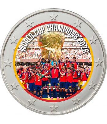 moneda 2 euros color España Campeones Fifa 2026. Color 5  - 1