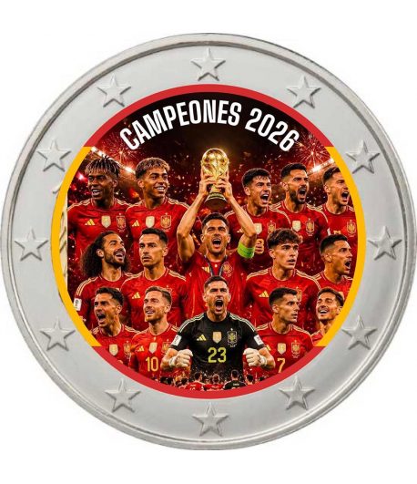 moneda 2 euros color España Campeones Fifa 2026. Color 2  - 1