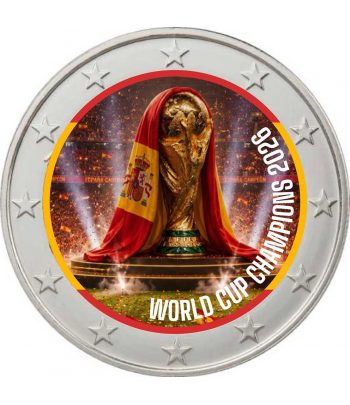 moneda 2 euros color España Campeones Fifa 2026. Color 4  - 1