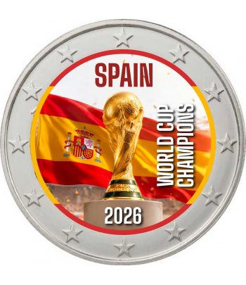 moneda 2 euros color España Campeones Fifa 2026. Color 5  - 1