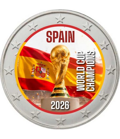 moneda 2 euros color España Campeones Fifa 2026. Color 5  - 1