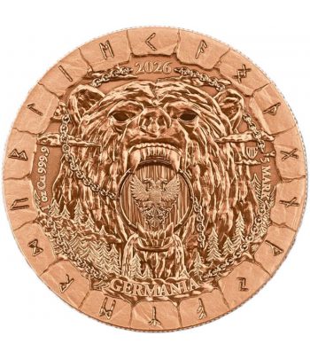 Moneda de cobre Alemania 1 Mark 2026 Bodvar.  - 2