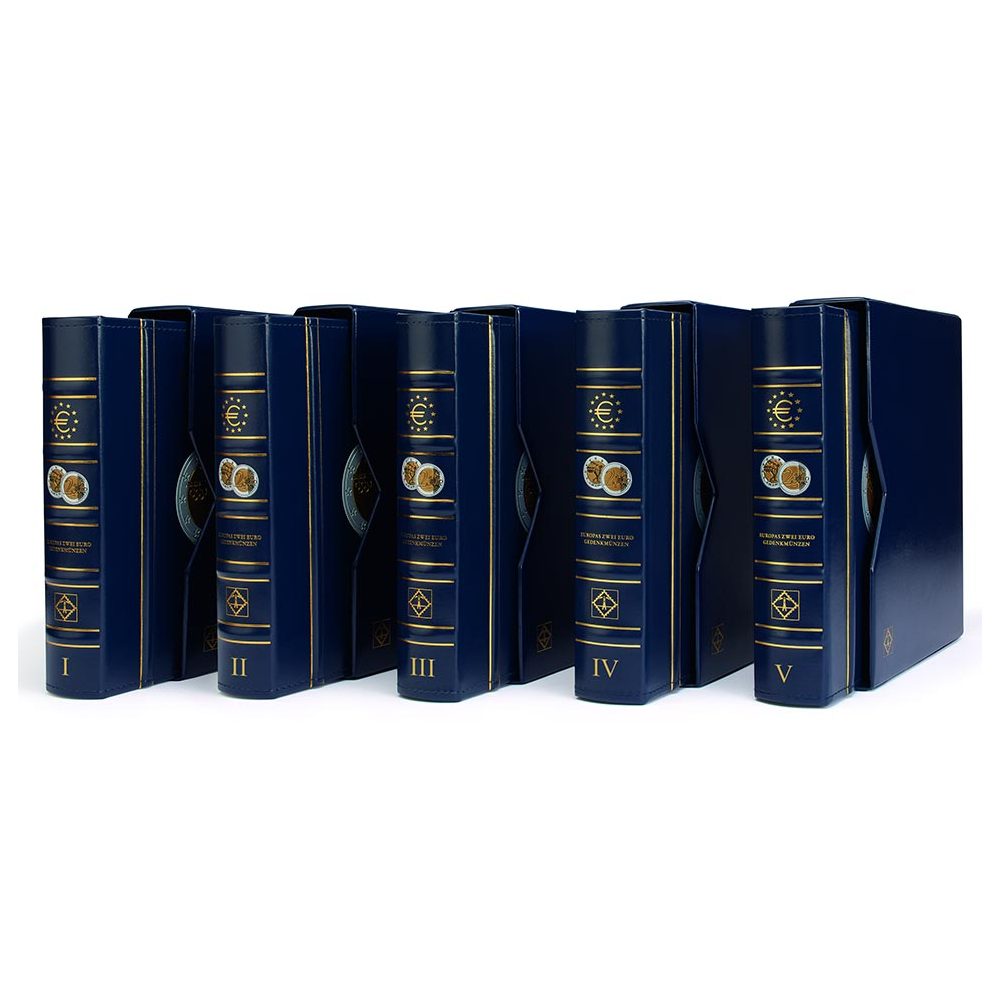 LEUCHTTURM OPTIMA 6 Albumes preimpresos monedas 2 Euros.