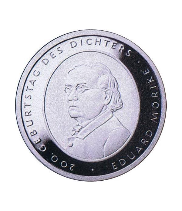 moneda Alemania 10 Euros 2004 F. Eduard Mörike.  - 4