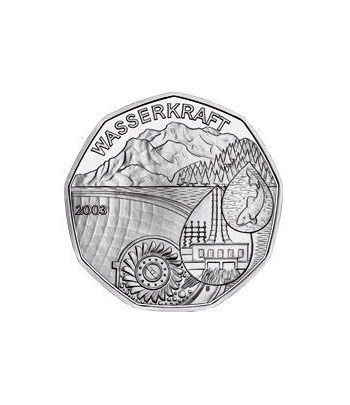 moneda Austria 5 Euros 2003 (nueve esquinas) Año del Agua  - 1