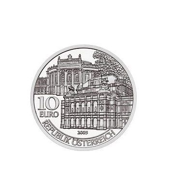 moneda Austria 10 Euros 2005. Teatro Nacional. Plata.