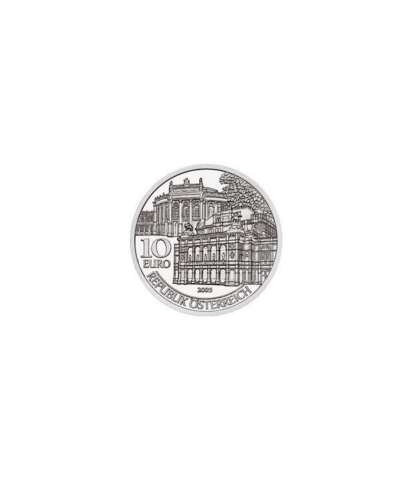 moneda Austria 10 Euros 2005. Teatro Nacional. Plata.