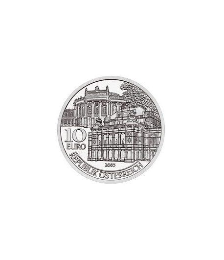 moneda Austria 10 Euros 2005. Teatro Nacional. Plata.