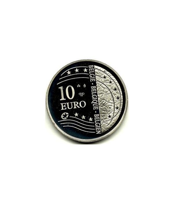 moneda Belgica 10 Euros 2004 ampliación UE. Estuche Proof. Plata