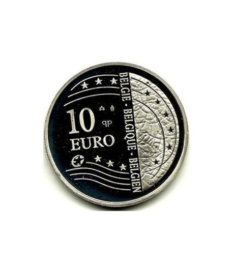 moneda Belgica 10 Euros 2004 ampliación UE. Estuche Proof. Plata