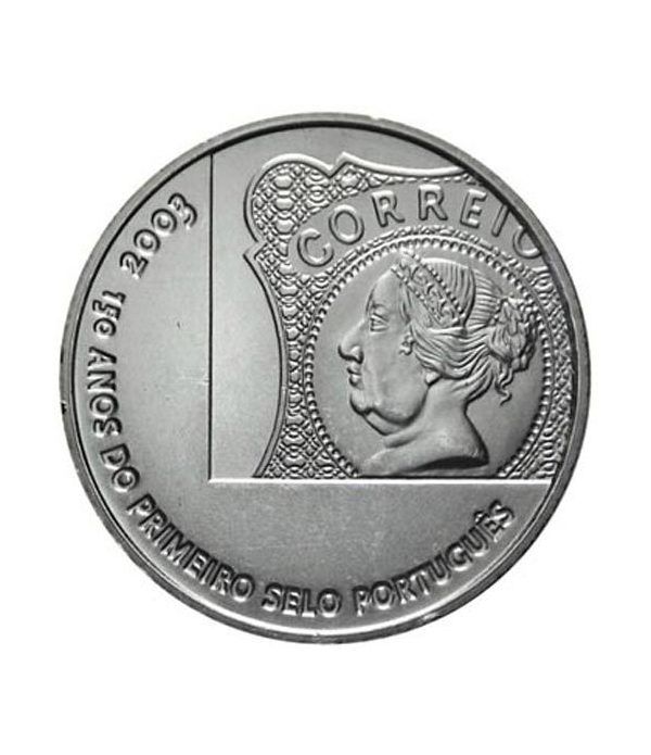 Portugal 5 Euros 2003 150 años primer sello portugués.  - 2