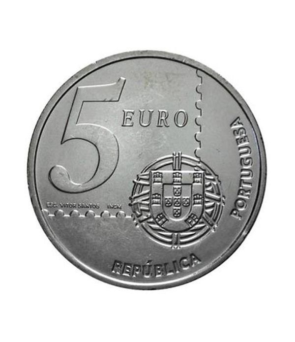 Portugal 5 Euros 2003 150 años primer sello portugués.  - 4