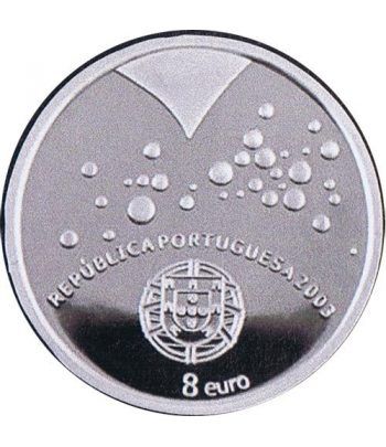 Portugal 8 Euros 2003 UEFA corazones. Plata.